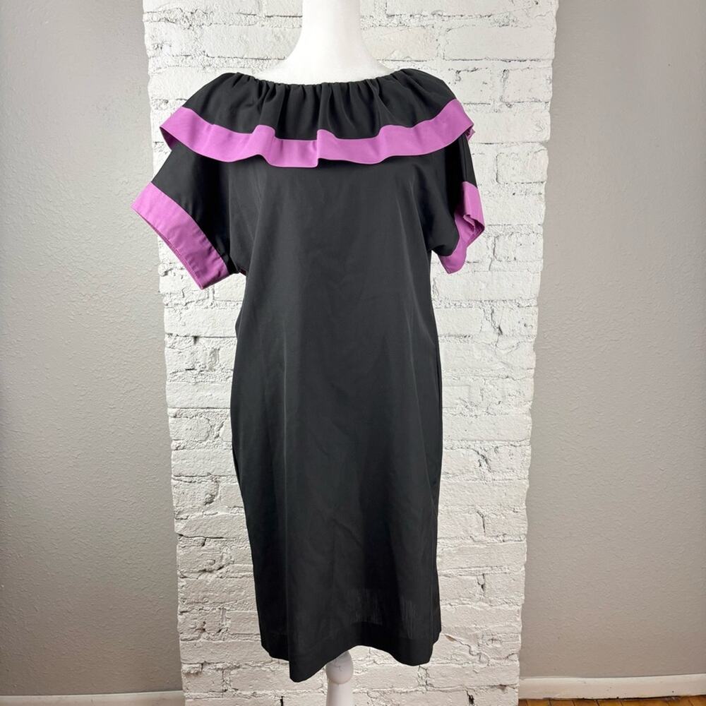 Vintage N.R1 by Ned Gould Colorblock Ruffle Dress